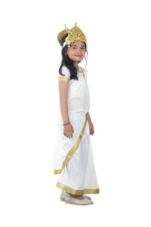 BookMyCostume Mahagauri Parvati Mata Hindu Goddess Saree for  Girls & Adults Fancy Dress Costume